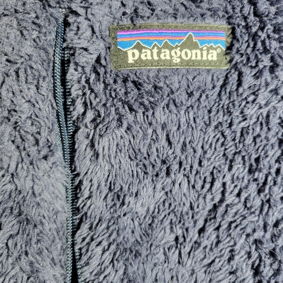 Patagonia hooded full sherpa zip up jacket  sweater navy blue XS - Picture 5 of 8